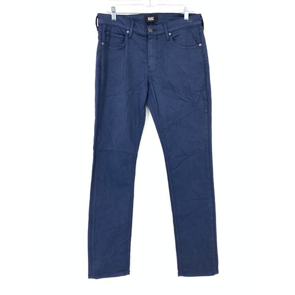 Paige Lennox Jeans Mens Size 32 Slim Leg Soft Stretch Denim Blue *FLAW READ - Picture 1 of 9